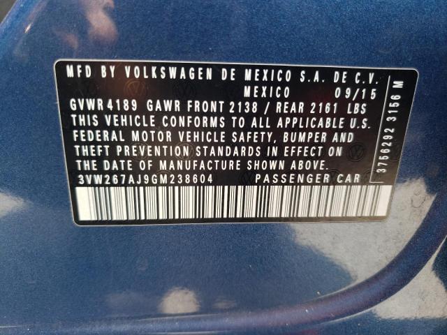 Photo 10 from auction – 2016 VOLKSWAGEN JETTA S with VIN 3VW267AJ9GM238604