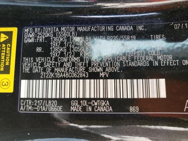 Photo 10 from auction – 2011 LEXUS RX 350 with VIN 2T2ZK1BA4BC062843