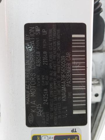 Photo 10 from auction – 2015 KIA OPTIMA LX with VIN KNAGM4A79F5650539