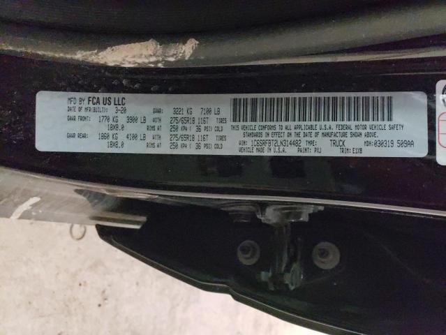 Photo 10 from auction – 2020 RAM 1500 BIG H with VIN 1C6SRFBT2LN314482
