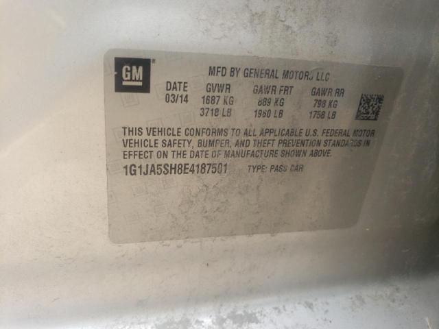 Photo 10 from auction – 2014 CHEVROLET SONIC LS with VIN 1G1JA5SH8E4187501