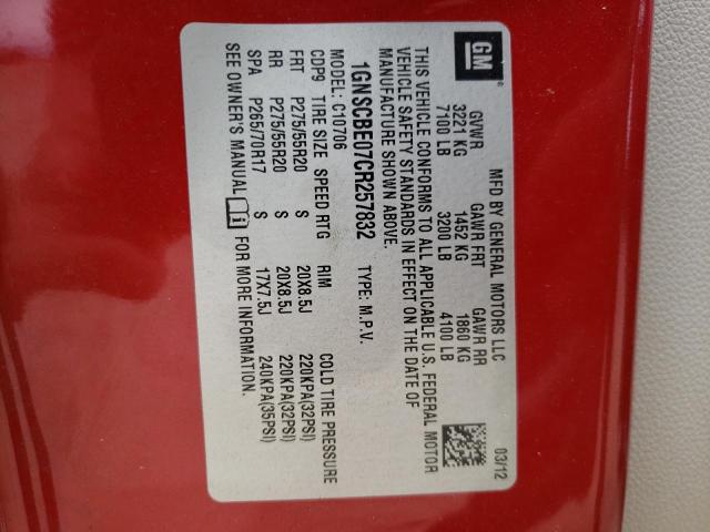 Photo 10 from auction – 2012 CHEVROLET TAHOE C150 with VIN 1GNSCBE07CR257832