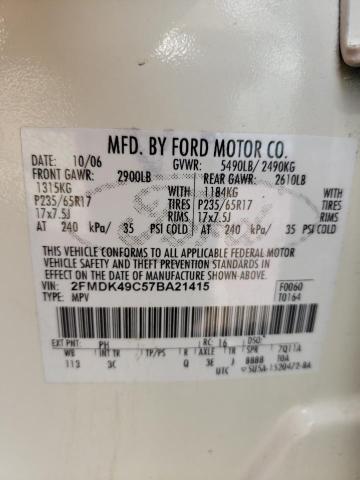 Photo 10 from auction – 2007 FORD EDGE SEL P with VIN 2FMDK49C57BA21415