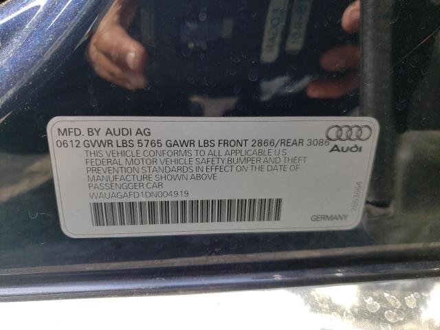 Photo 10 from auction – 2013 AUDI A8 QUATTRO with VIN WAUAGAFD1DN004919