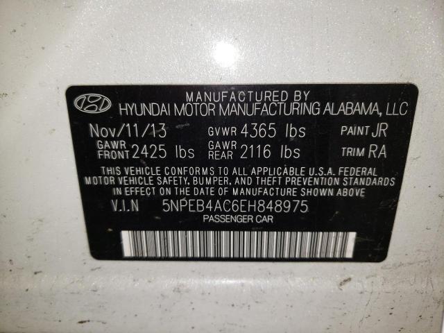 Photo 10 from auction – 2014 HYUNDAI SONATA GLS with VIN 5NPEB4AC6EH848975