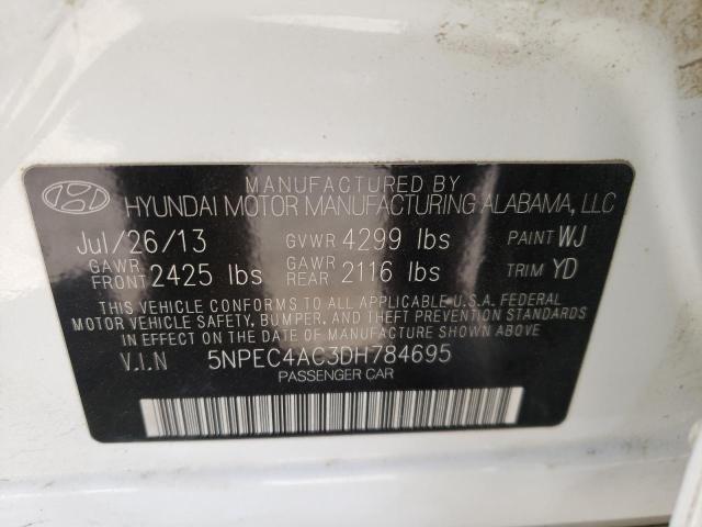Photo 10 from auction – 2013 HYUNDAI SONATA SE with VIN 5NPEC4AC3DH784695