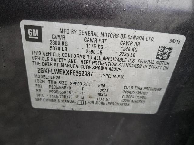 Photo 10 from auction – 2015 GMC TERRAIN SL with VIN 2GKFLWEKXF6392987
