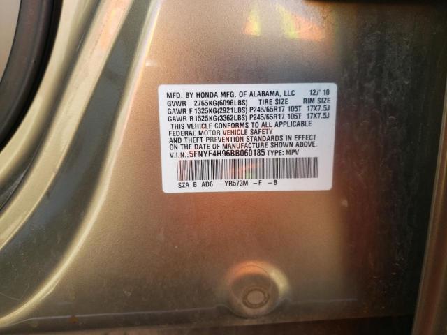 Photo 10 from auction – 2011 HONDA PILOT TOUR with VIN 5FNYF4H96BB060185