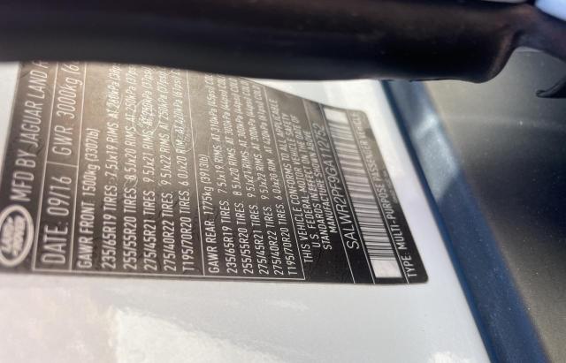 Photo 10 from auction – 2016 LAND ROVER RANGE ROVE with VIN SALWR2PF9GA112752