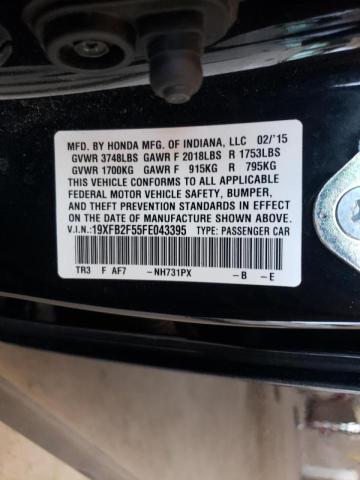 Photo 10 from auction – 2015 HONDA CIVIC LX with VIN 19XFB2F55FE043395