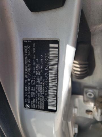 Photo 10 from auction – 2002 BMW X5 3.0I with VIN 5UXFA53562LP46920