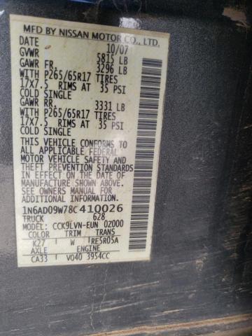 Photo 10 from auction – 2008 NISSAN FRONTIER C with VIN 1N6AD09W78C410026