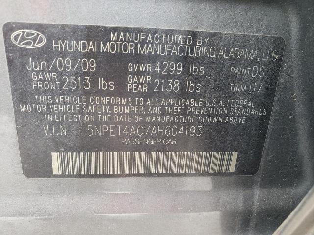 Photo 10 from auction – 2010 HYUNDAI SONATA GLS with VIN 5NPET4AC7AH604193