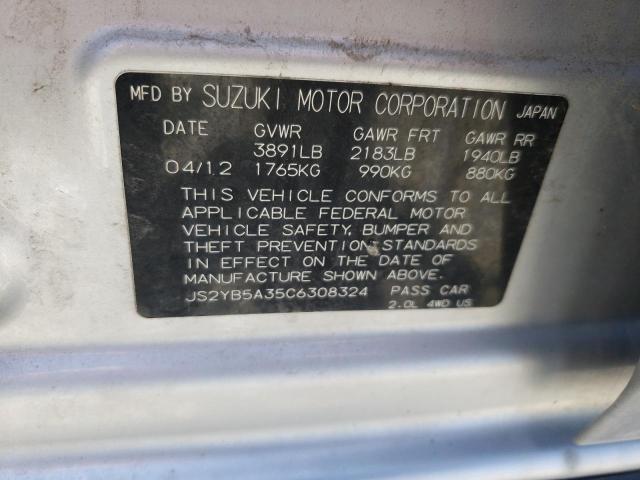 Photo 10 from auction – 2012 SUZUKI SX4 with VIN JS2YB5A35C6308324