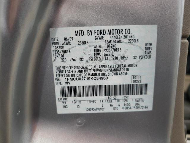 Photo 10 from auction – 2009 FORD ESCAPE XLS with VIN 1FMCU02719KC84960
