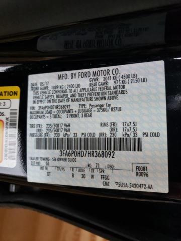 Photo 10 from auction – 2017 FORD FUSION SE with VIN 3FA6P0HD7HR368092