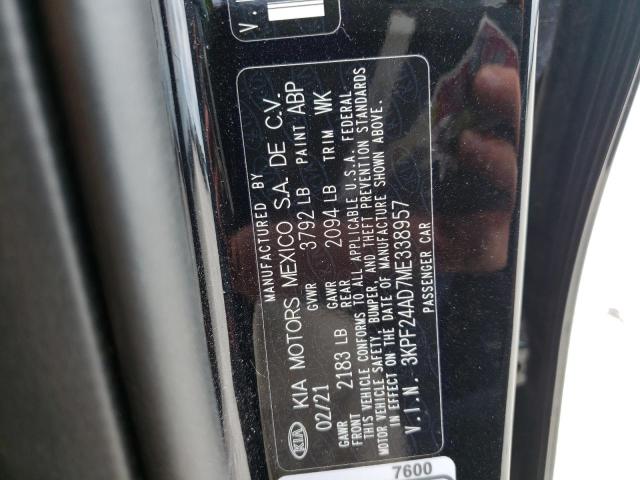 Photo 10 from auction – 2021 KIA FORTE FE with VIN 3KPF24AD7ME338957