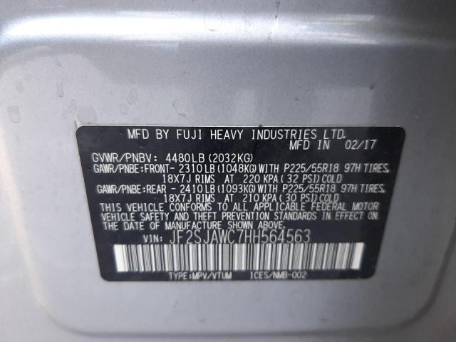 Photo 10 from auction – 2017 SUBARU FORESTER 2 with VIN JF2SJAWC7HH564563