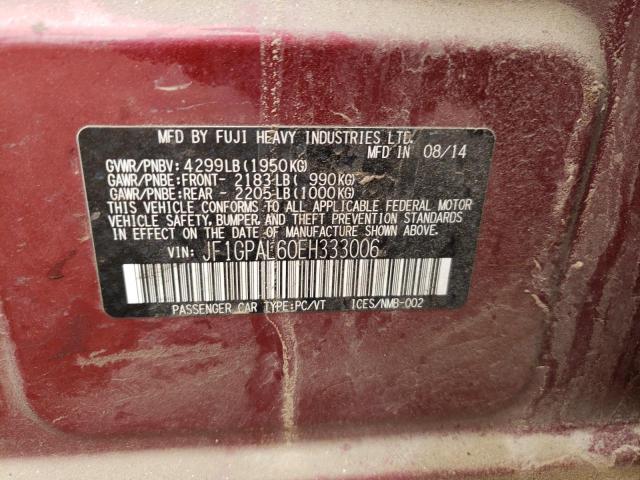 Photo 10 from auction – 2014 SUBARU IMPREZA SP with VIN JF1GPAL60EH333006