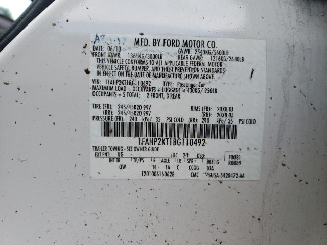 Photo 10 from auction – 2011 FORD TAURUS SHO with VIN 1FAHP2KT1BG110492