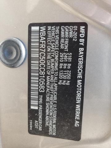 Photo 10 from auction – 2012 BMW 535 I with VIN WBAFR7C50CC810583