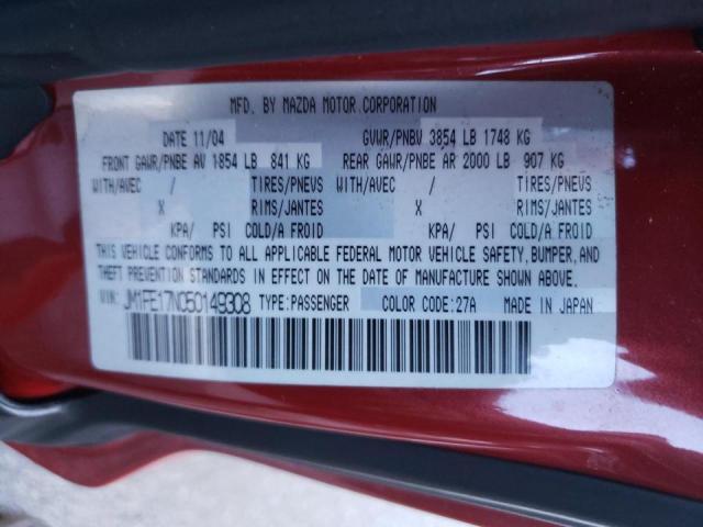 Photo 10 from auction – 2005 MAZDA RX8 with VIN JM1FE17N050149308