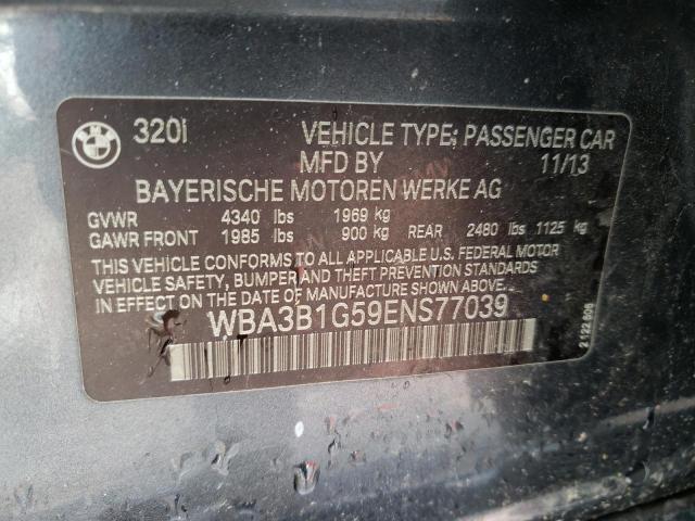 Photo 10 from auction – 2014 BMW 320 I with VIN WBA3B1G59ENS77039