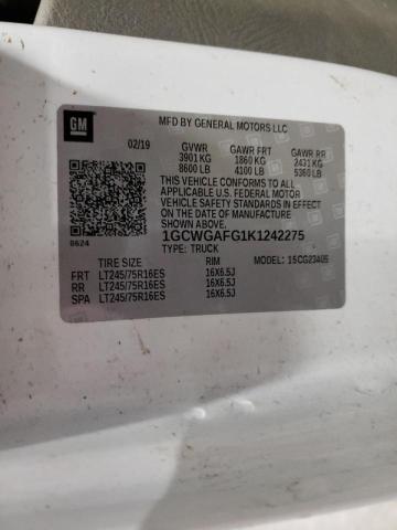 Photo 10 from auction – 2019 CHEVROLET EXPRESS G2 with VIN 1GCWGAFG1K1242275