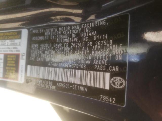 Photo 10 from auction – 2014 TOYOTA CAMRY L with VIN 4T4BF1FK6ER379108