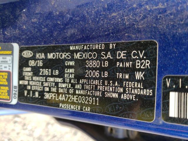 Photo 10 from auction – 2017 KIA FORTE LX with VIN 3KPFL4A72HE032911