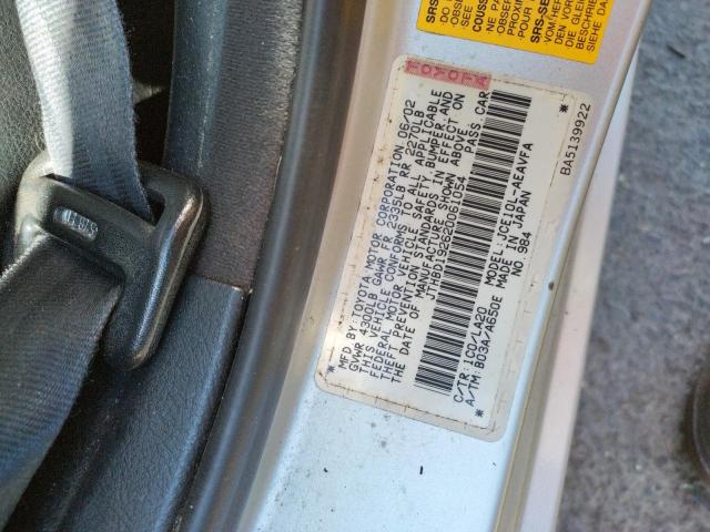 Photo 10 from auction – 2002 LEXUS IS 300 with VIN JTHBD192620061054