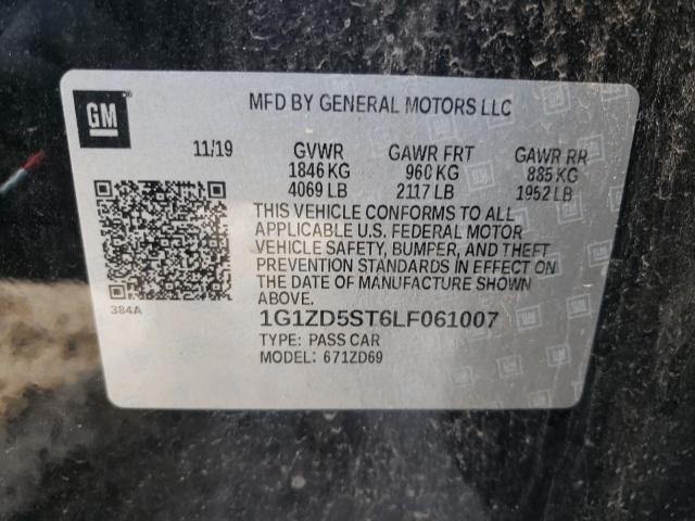 Photo 10 from auction – 2020 CHEVROLET MALIBU LT with VIN 1G1ZD5ST6LF061007