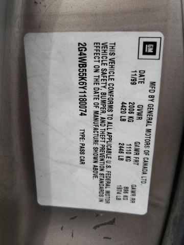 Photo 10 from auction – 2000 BUICK REGAL LS with VIN 2G4WB55K6Y1180074