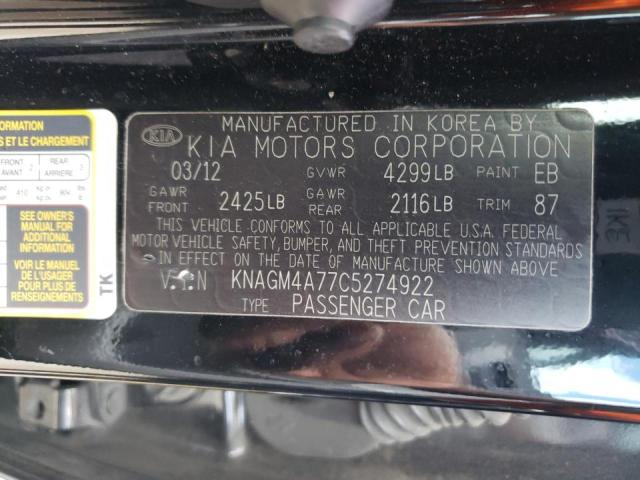 Photo 10 from auction – 2012 KIA OPTIMA LX with VIN KNAGM4A77C5274922
