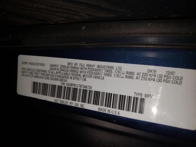 Photo 10 from auction – 2008 SUBARU OUTBACK 2. with VIN 4S4BP61C787346724