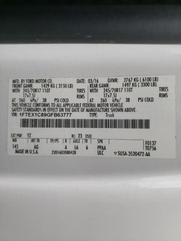 Photo 10 from auction – 2016 FORD F150 SUPER with VIN 1FTEX1C89GFB63777