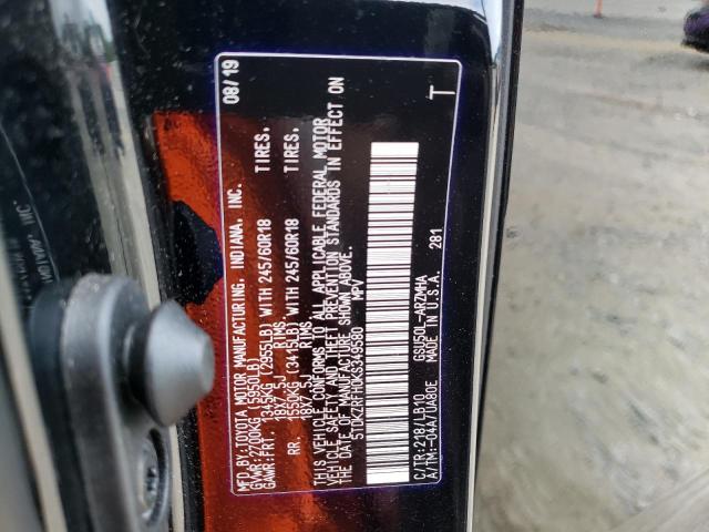 Photo 10 from auction – 2019 TOYOTA HIGHLANDER with VIN 5TDKZRFH0KS349580