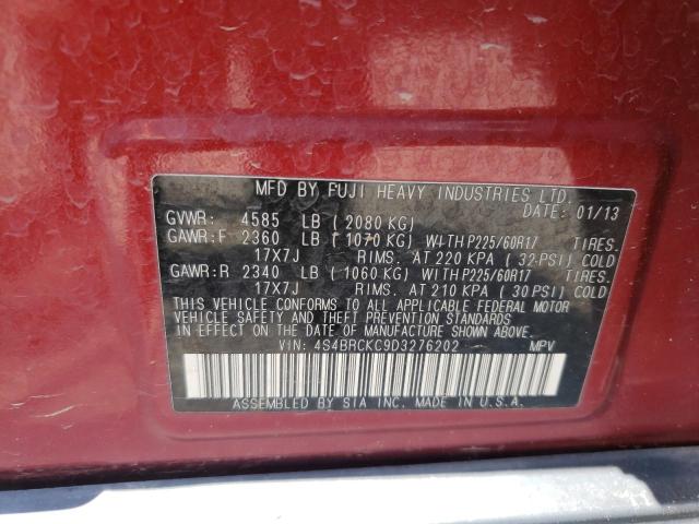 Photo 10 from auction – 2013 SUBARU OUTBACK 2. with VIN 4S4BRCKC9D3276202