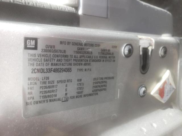 Photo 10 from auction – 2008 CHEVROLET EQUINOX LT with VIN 2CNDL33F486294365