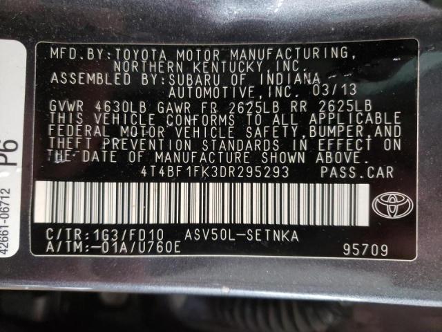 Photo 10 from auction – 2013 TOYOTA CAMRY L with VIN 4T4BF1FK3DR295293