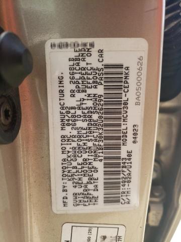 Photo 10 from auction – 2002 TOYOTA CAMRY LE with VIN 4T1BF30K32U026299