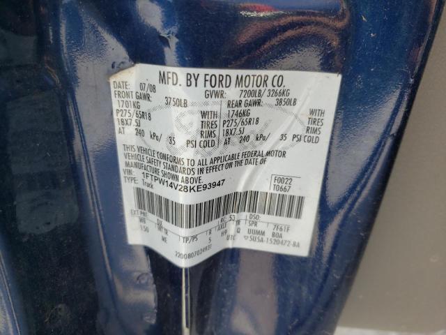 Photo 10 from auction – 2008 FORD F150 with VIN 1FTPW14V28KE93947