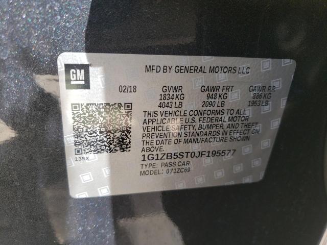 Photo 10 from auction – 2018 CHEVROLET MALIBU LS with VIN 1G1ZB5ST0JF195577