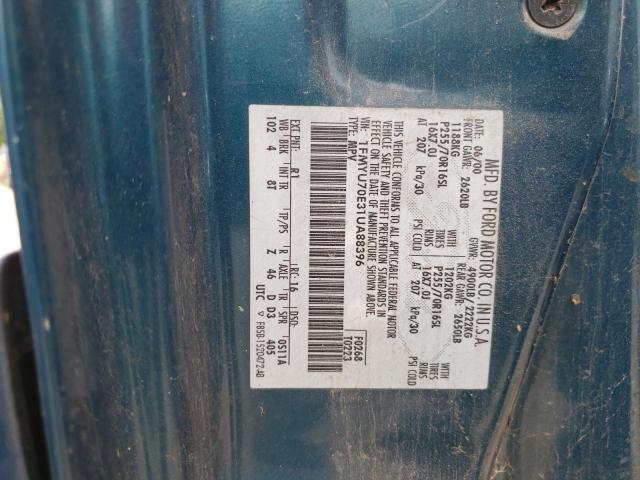 Photo 10 from auction – 2001 FORD EXPLORER S with VIN 1FMYU70E31UA88396