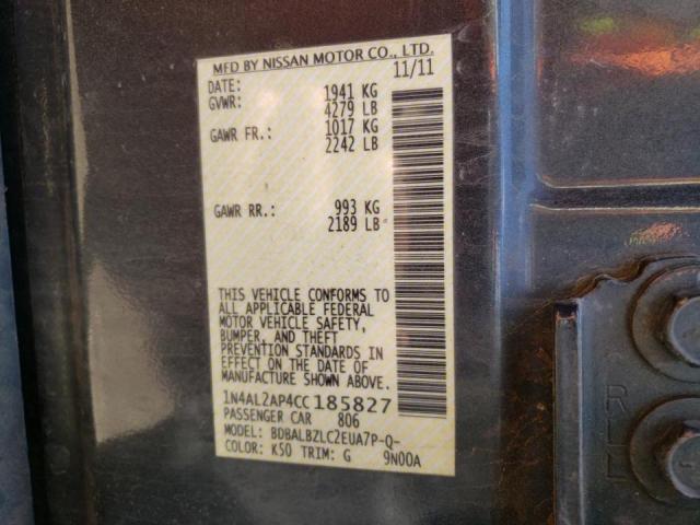 Photo 10 from auction – 2012 NISSAN ALTIMA BAS with VIN 1N4AL2AP4CC185827