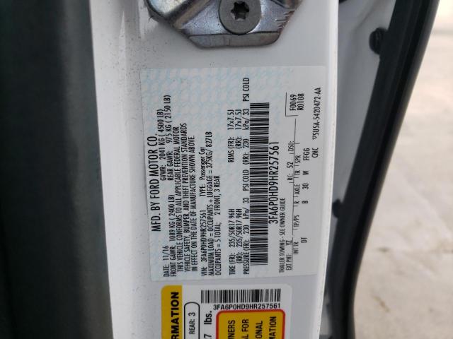 Photo 10 from auction – 2017 FORD FUSION SE with VIN 3FA6P0HD9HR257561