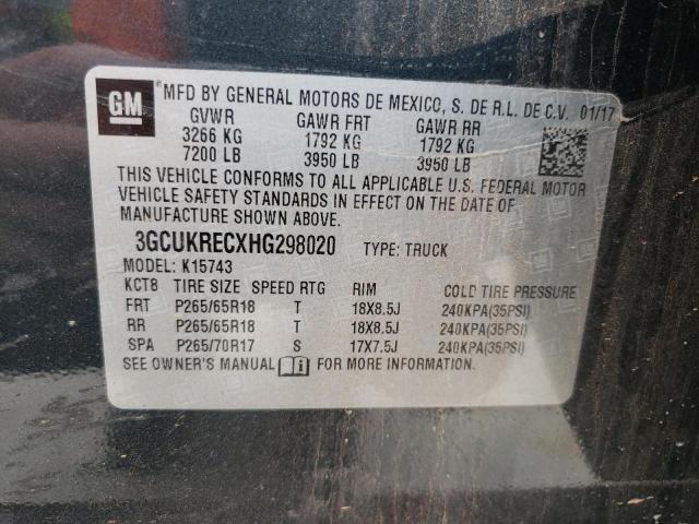 Photo 10 from auction – 2017 CHEVROLET SILVERADO with VIN 3GCUKRECXHG298020