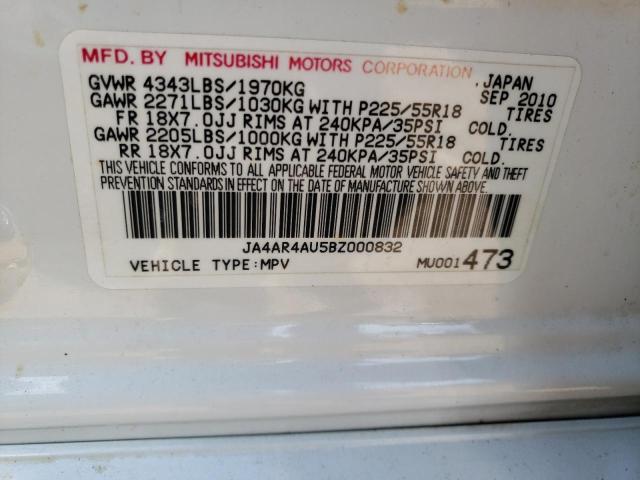 Photo 10 from auction – 2011 MITSUBISHI OUTLANDER with VIN JA4AR4AU5BZ000832