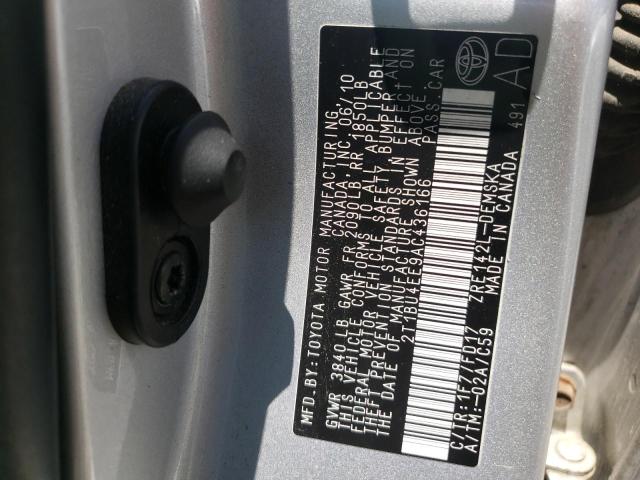 Foto 10 de la subasta – 2010 TOYOTA COROLLA BA con VIN 2T1BU4EE9AC436166