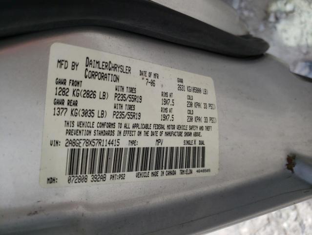 Photo 10 from auction – 2007 CHRYSLER PACIFICA L with VIN 2A8GF78X57R114415